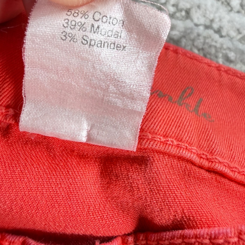 J Crew Toothpick Ankle Jeans Womens 31 Coral Orange Slim Zip Hem 78211 Casual - Picture 11 of 16